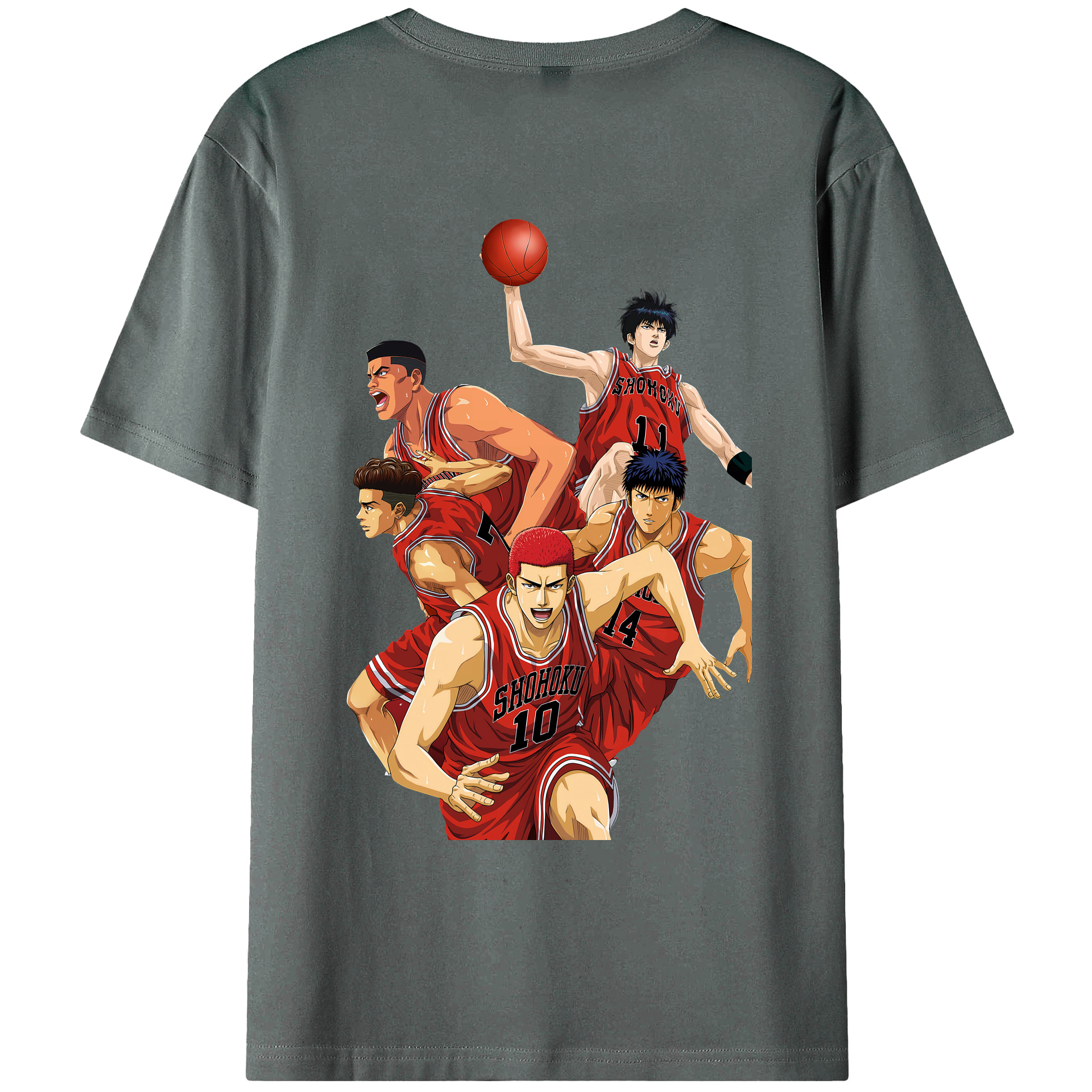 （画像用） SLAM DUNK／スラムダンク 綿100％ メンズ半袖Tシャツ（バックプリント） 通気性